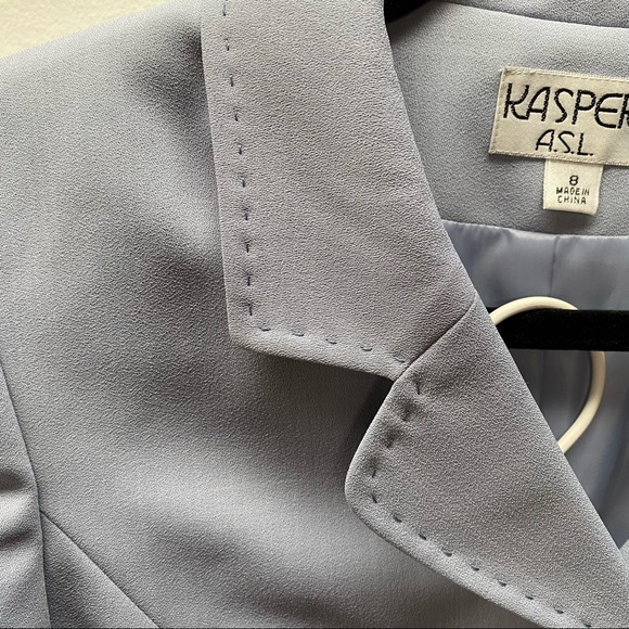 Kasper ASL dusty blue NWT skirt set with blazer size 8 with zip up and button up - Picture 14 of 14